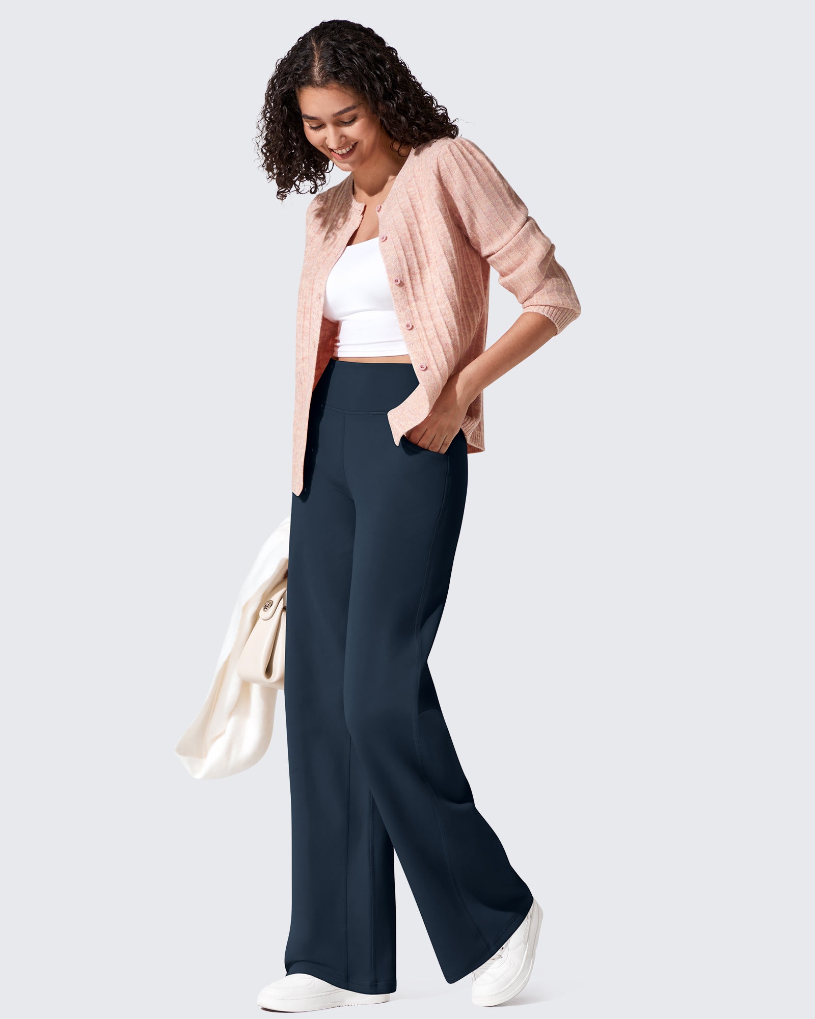 EverGoing Fleece Lined High-Waist Wide Leg Thermal Trousers - G4Free