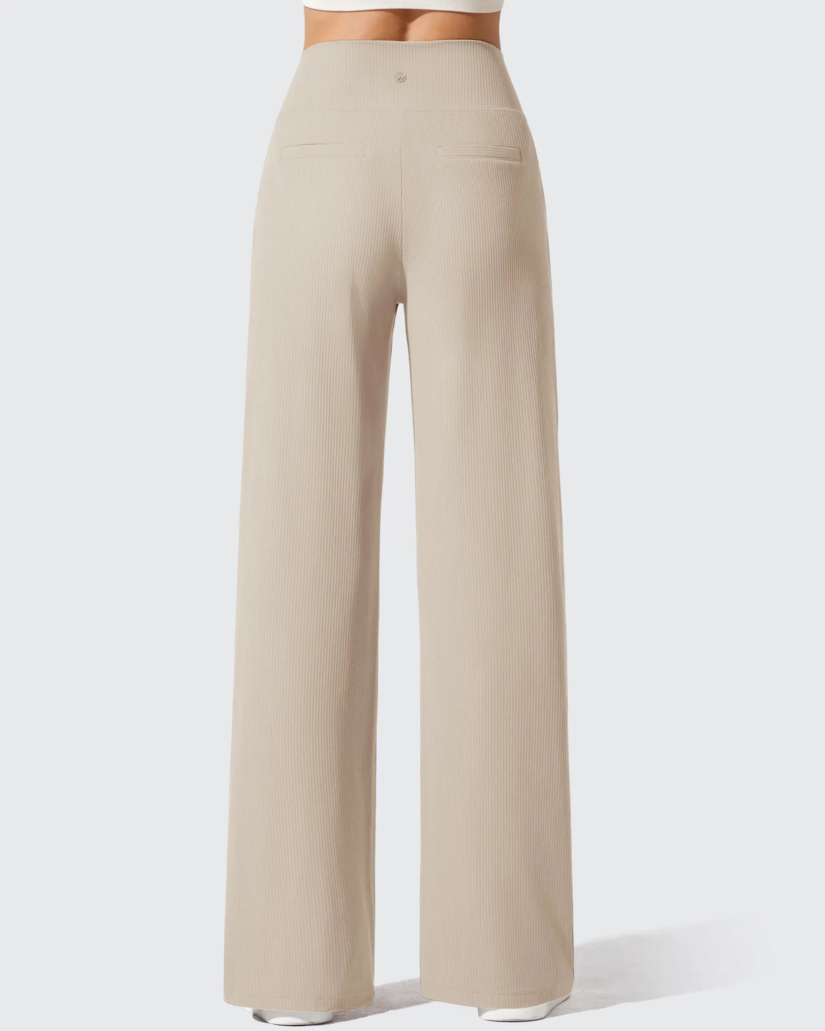 Ribbed Knit High Waist Wide Leg Yoga Pants