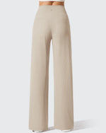 Ribbed Knit High Waist Wide Leg Yoga Pants