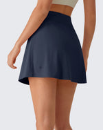 G4Free BareFeel Wrap A-Line Tennis Skirt with Built-in Shorts & Pockets