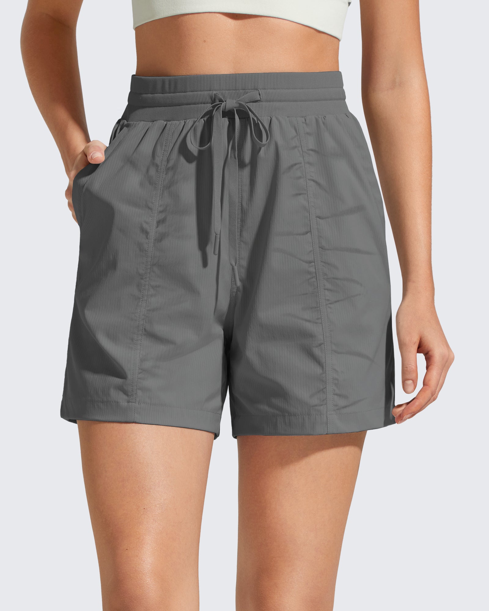 G4Free 4" High Waisted Casual Shorts with Pockets