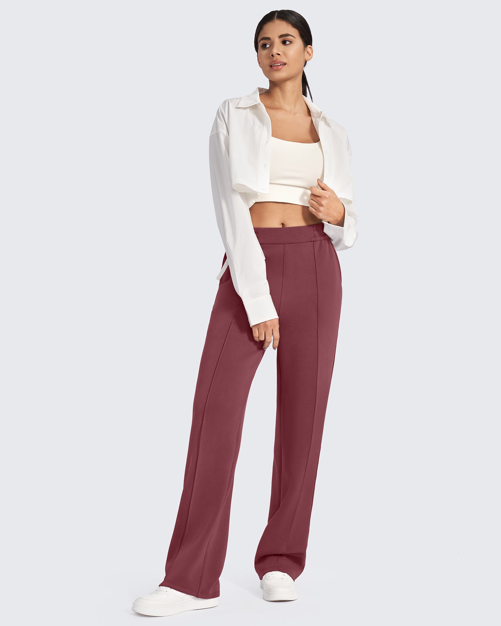 Smoofit Loose High-Rise Elastic Dressy Pants Regular - G4Free