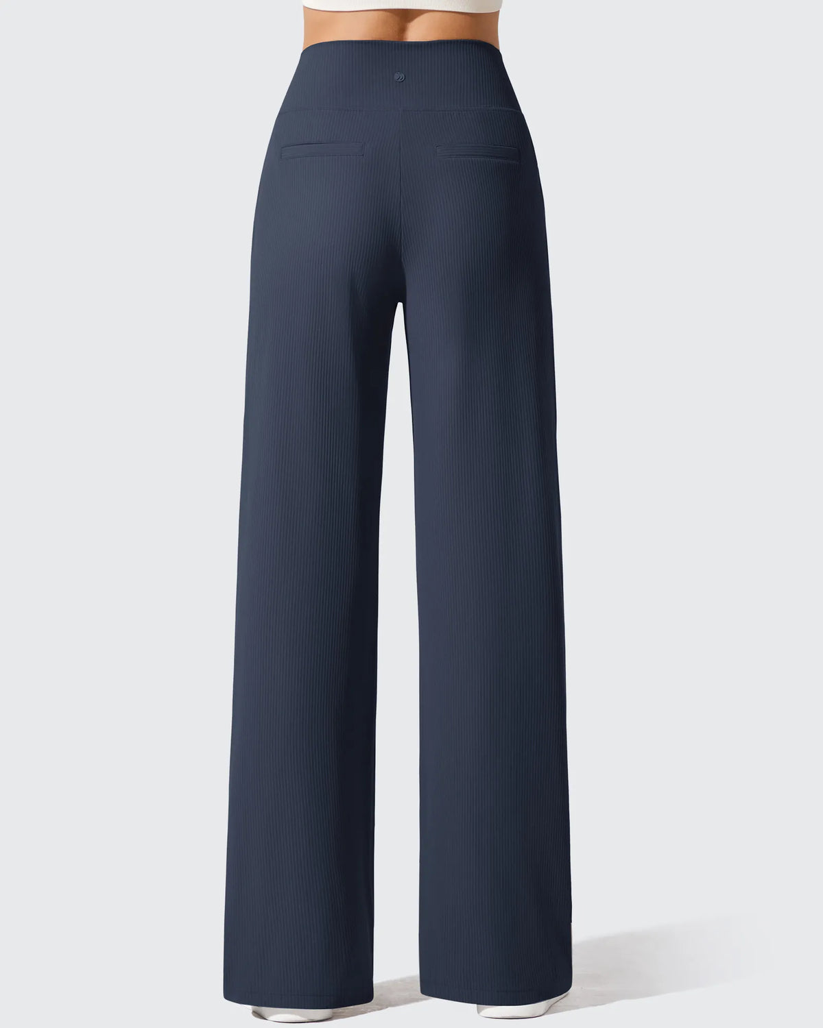 Ribbed Knit High Waist Wide Leg Yoga Pants