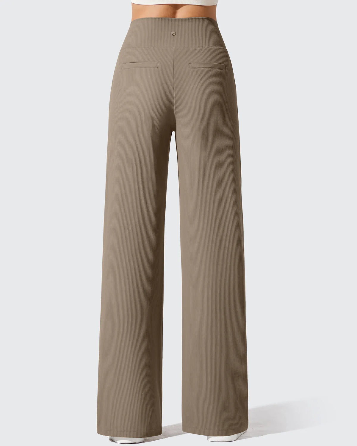 Ribbed Knit High Waist Wide Leg Yoga Pants