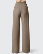 Ribbed Knit High Waist Wide Leg Yoga Pants