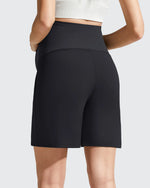 Evergoing Front Pleats Pockets Maternity Shorts