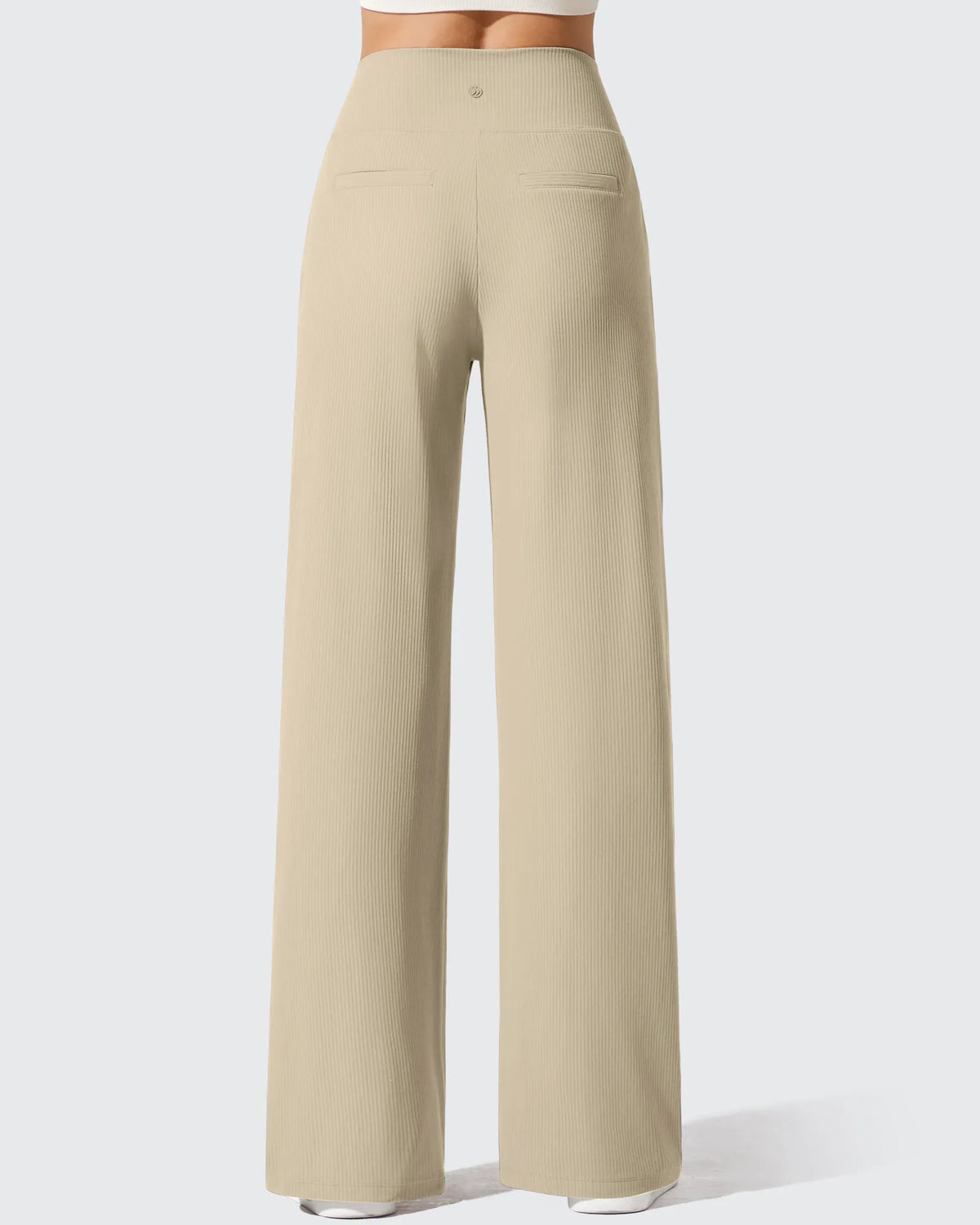 Ribbed Knit High Waist Wide Leg Yoga Pants