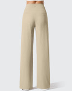 Ribbed Knit High Waist Wide Leg Yoga Pants
