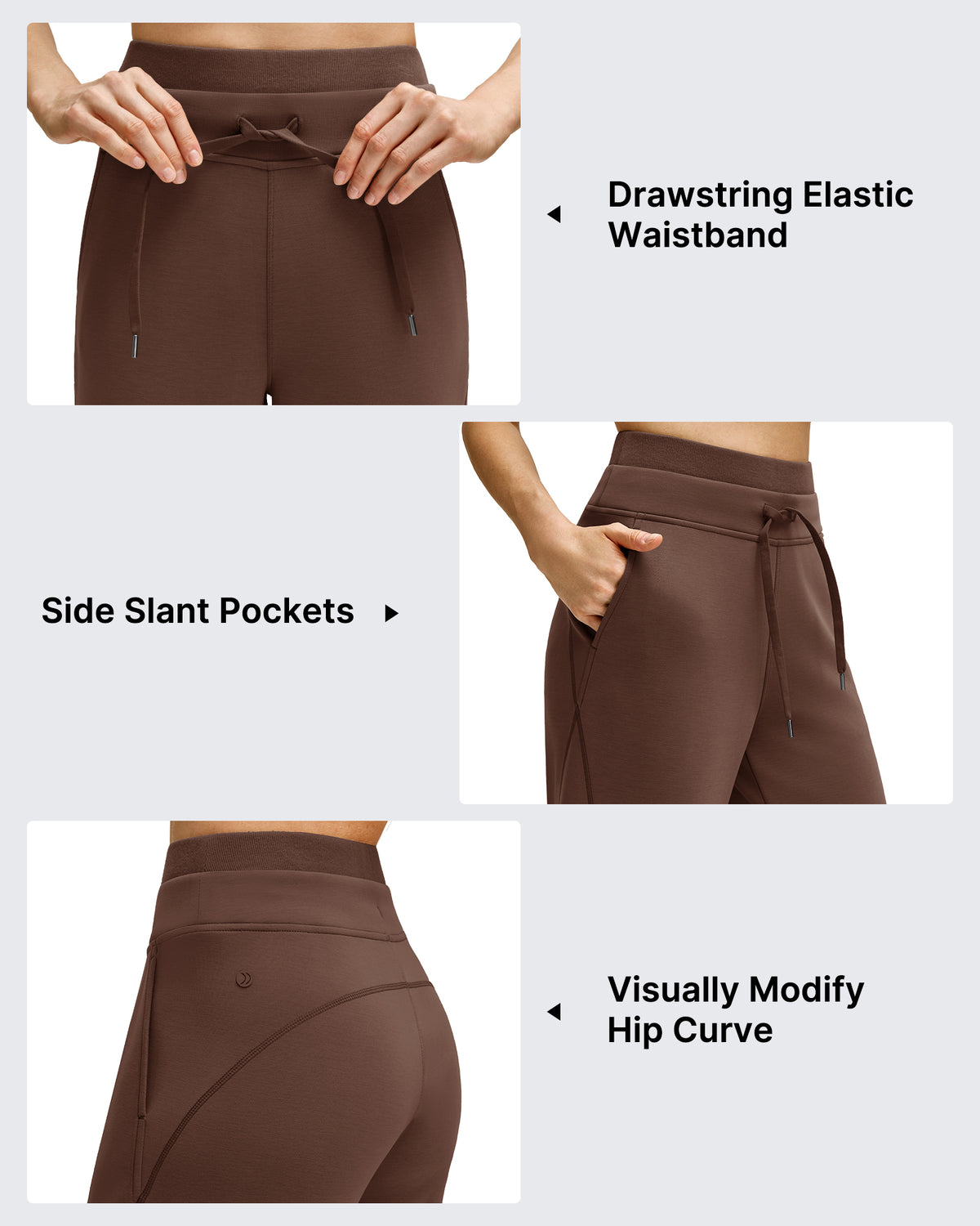Smoofit Wide Leg Drawstring Double Layer Waist Pants