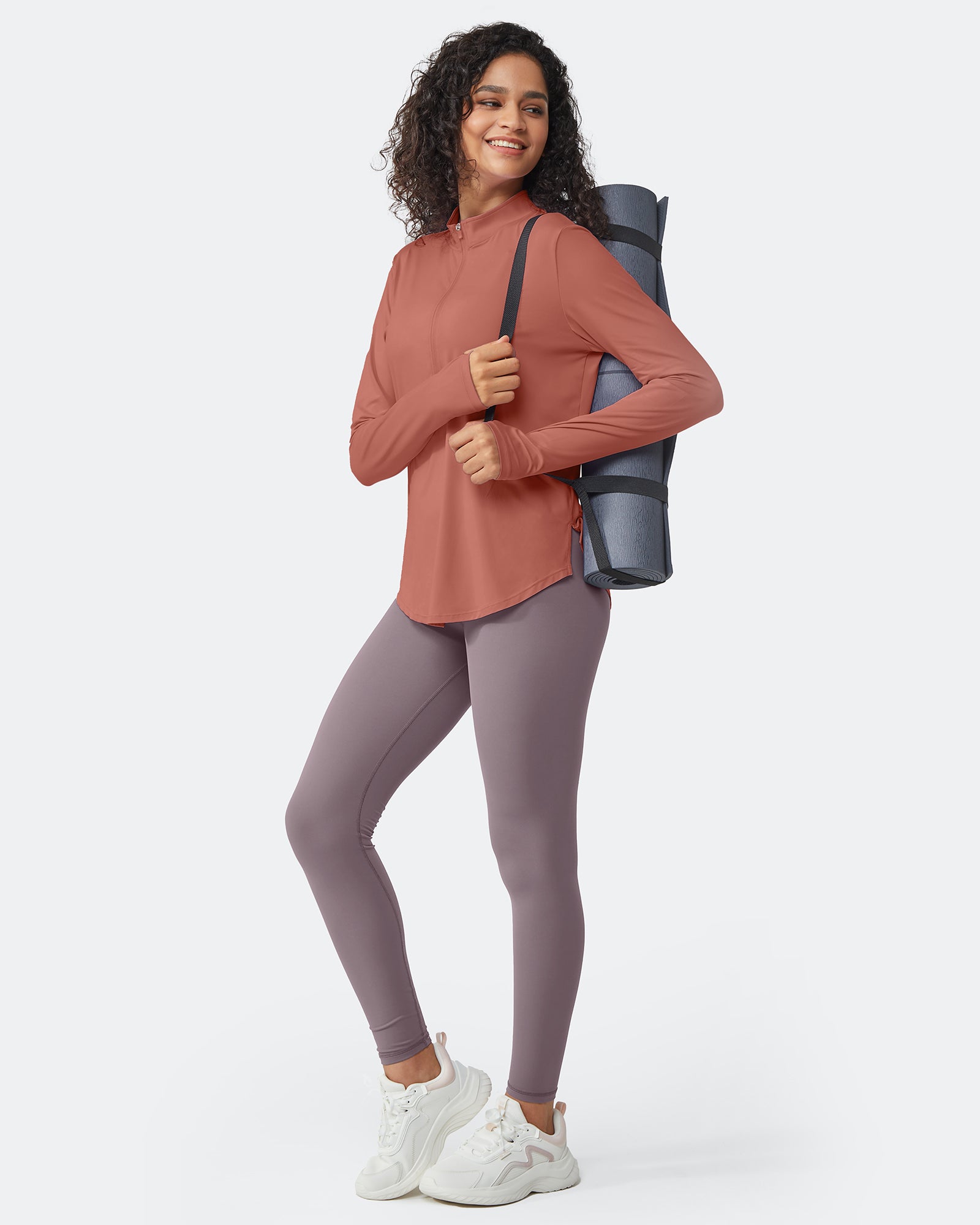 Quick Dry High Neck Sun Half Zip Tops - G4Free