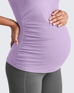Square Neck Ruched Pregnancy Workout Tanks - G4Free