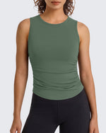 Camiseta sin mangas de yoga G4Free BareFeel con cuello alto fruncido