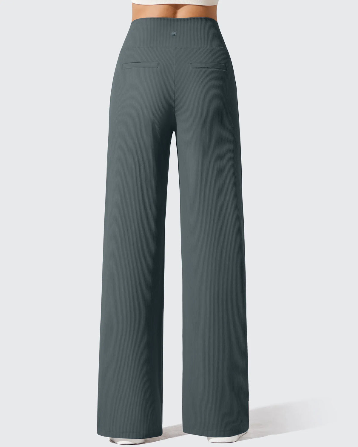 Ribbed Knit High Waist Wide Leg Yoga Pants