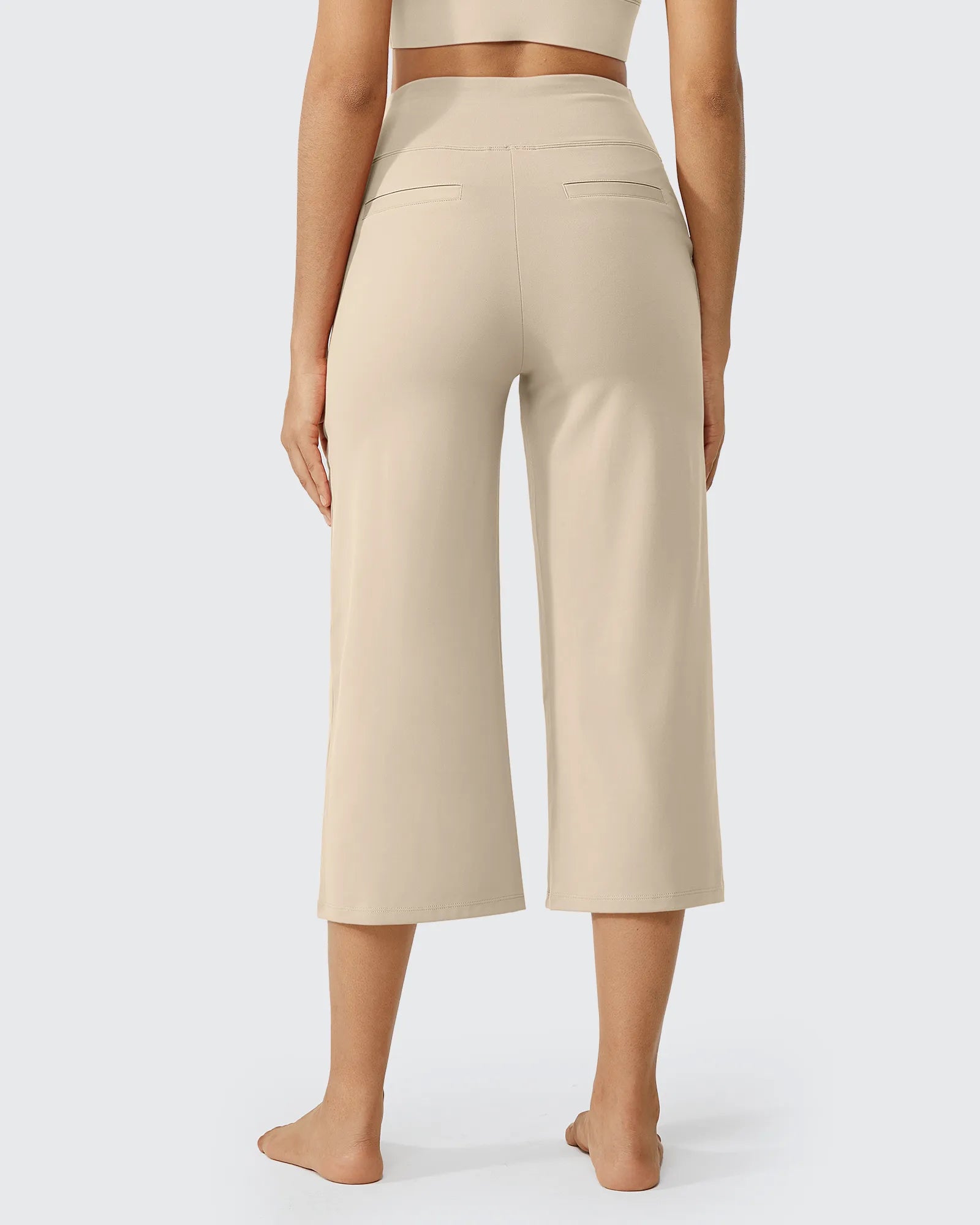 EverGoing Wide Leg High-Waist Casual Capri Pants - G4Free