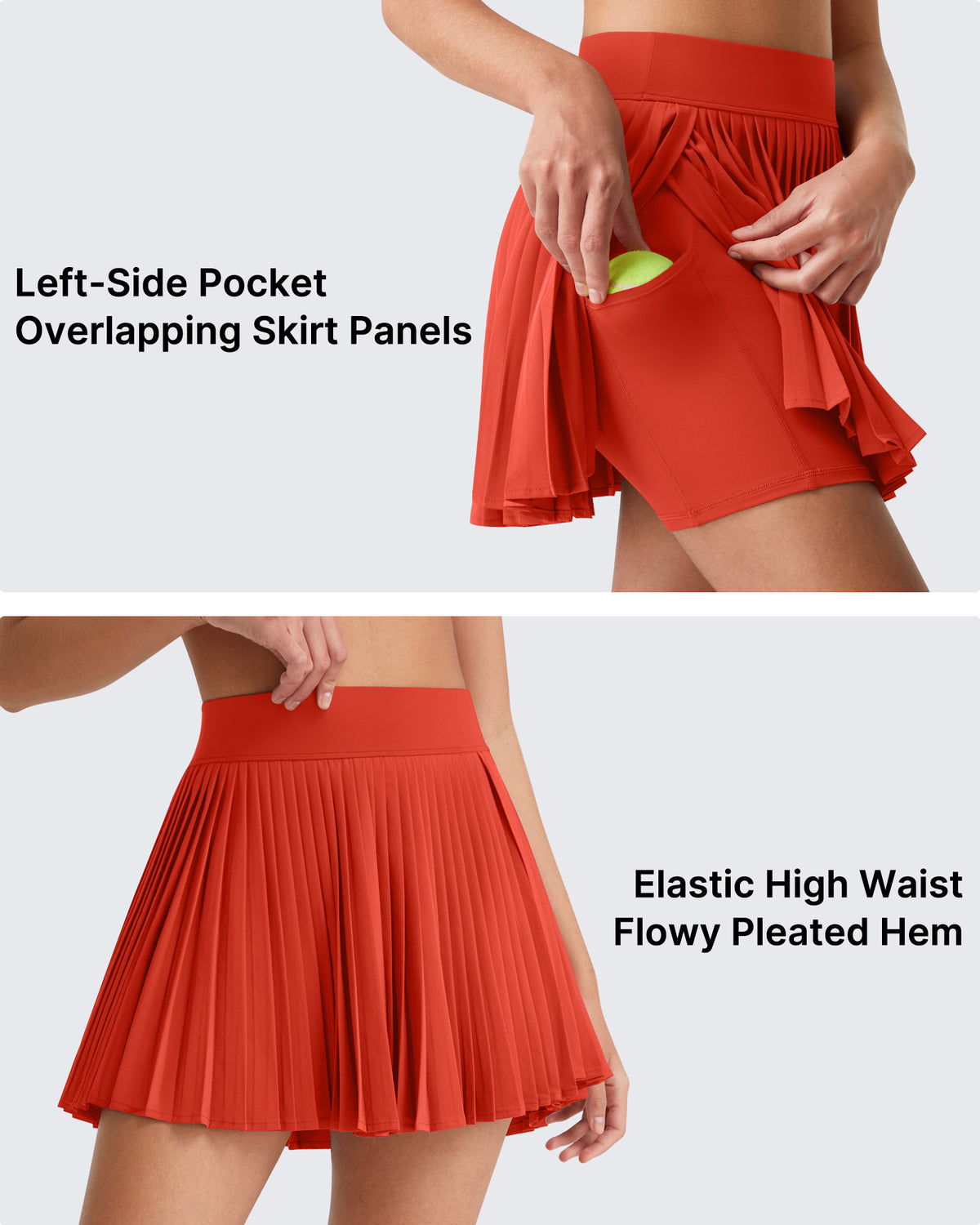 G4Free Chillwhisp 14" Pleated Tennis Skirt with Inner Shorts Pocket