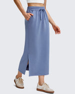 Smoofit Side Slits Drawstring Long Skirts - G4Free