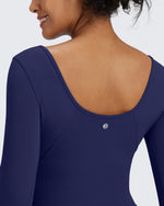 BareFeel Slim Scoop Neck Open Back Long Sleeve - G4Free