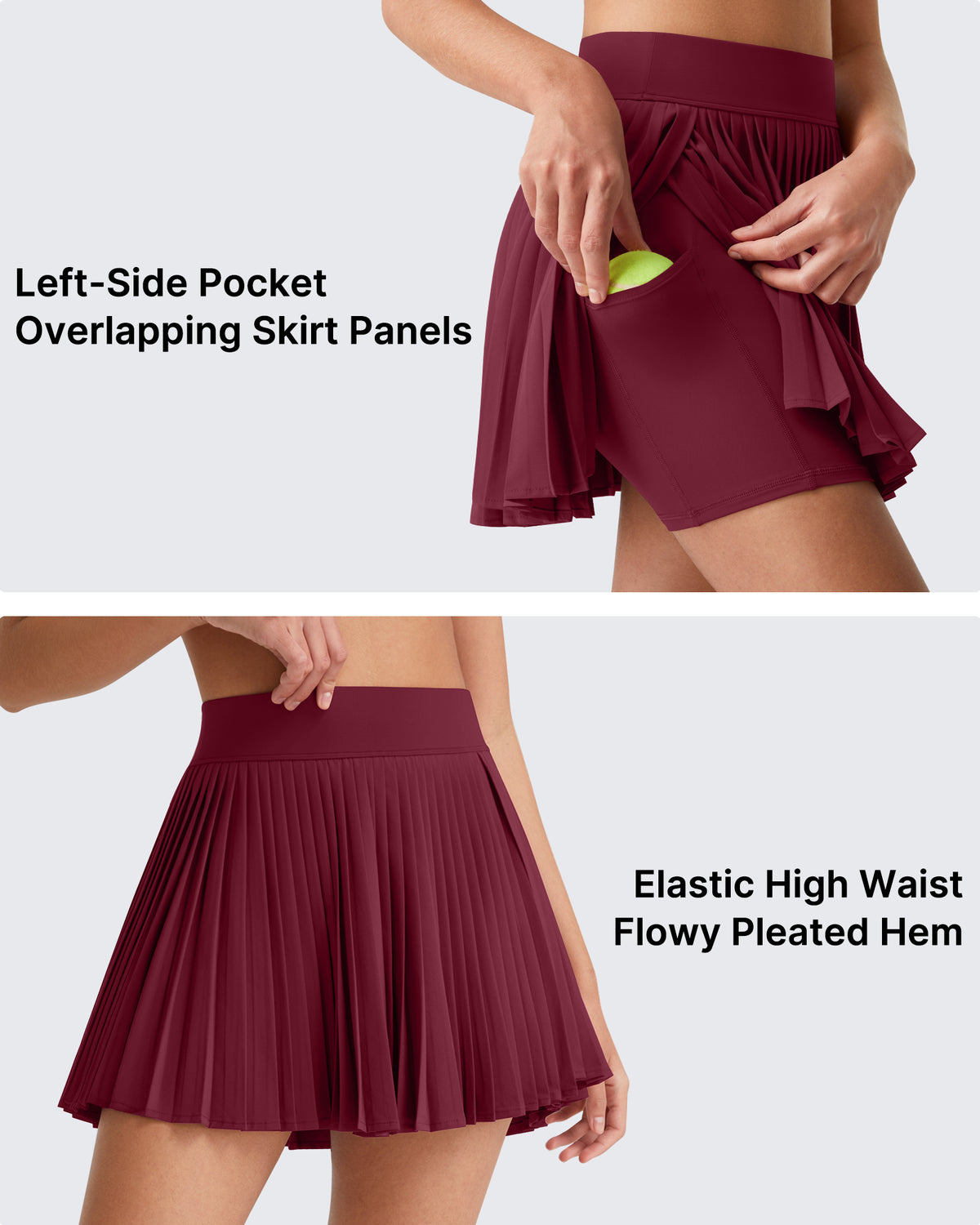 G4Free Chillwhisp 14" Pleated Tennis Skirt with Inner Shorts Pocket