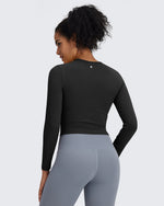 BareFeel Slim High Crew Neck Cropped Long Sleeve - G4Free