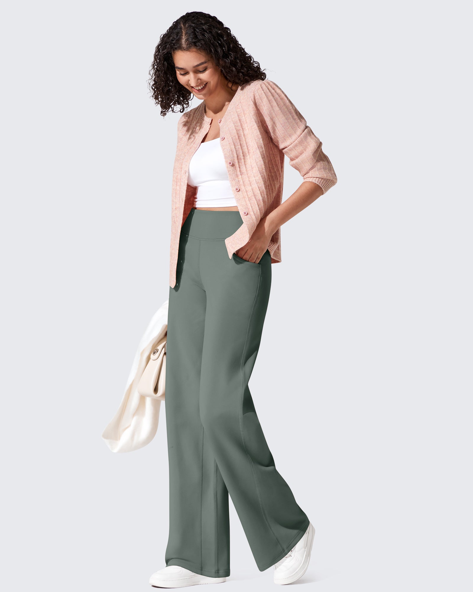 EverGoing Fleece Lined High-Waist Wide Leg Thermal Trousers - G4Free
