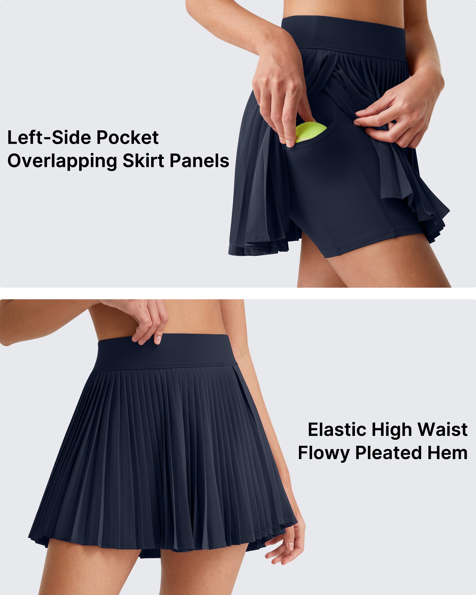 G4Free Chillwhisp 14" Pleated Tennis Skirt with Inner Shorts Pocket