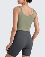 G4free Ribbed Slim Workout Tank Crop Tops