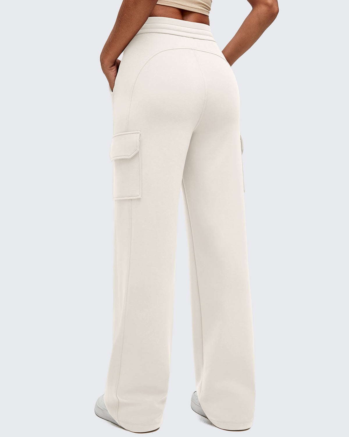Smoofit Drawstring Wide Leg Pockets Cargo Sweatpants