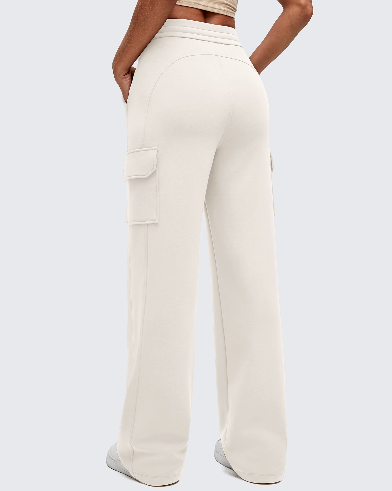 Smoofit Drawstring Wide Leg Pockets Cargo Sweatpants