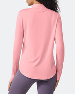 Quick Dry High Neck Sun Half Zip Workout Tops - G4Free