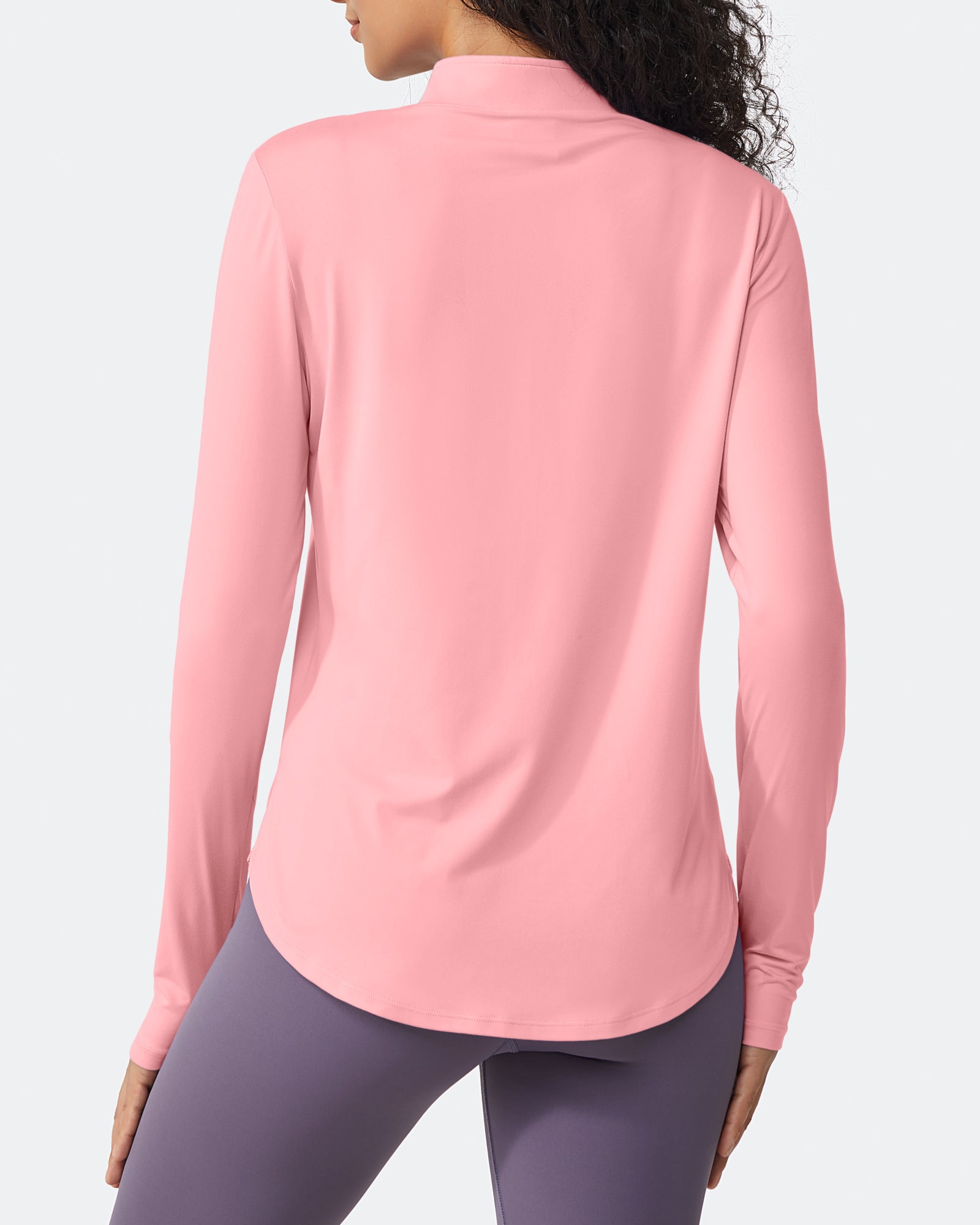 Quick Dry High Neck Sun Half Zip Workout Tops - G4Free