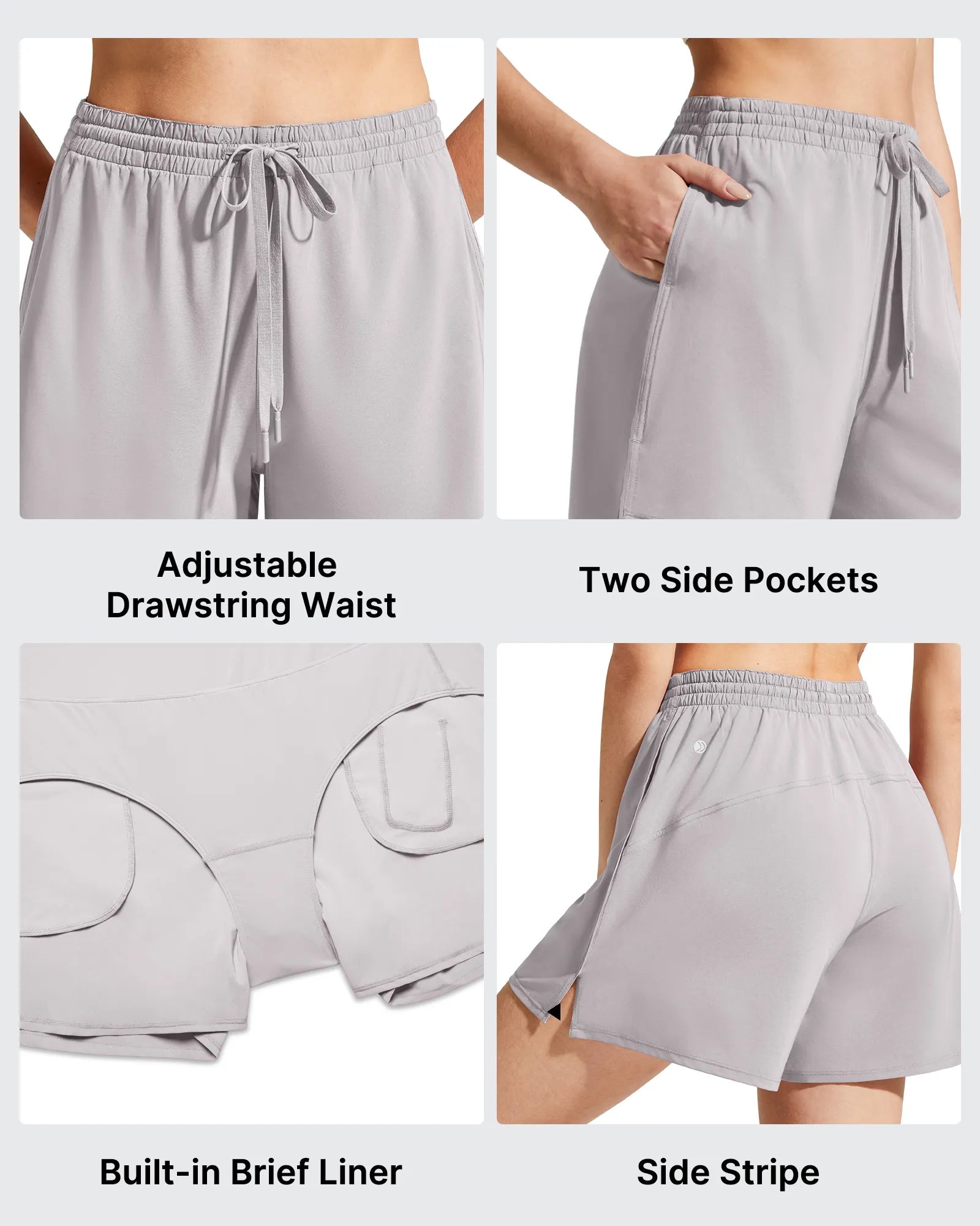 Chillwhisp Built-in Shorts Split Running Shorts 3''