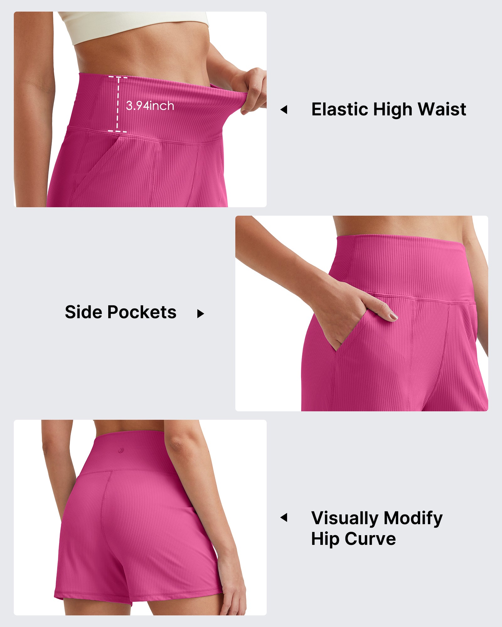 Ribbed Mid-Rise Seamless Work Shorts - G4Free