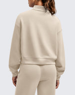 Smoofit Half-Zip Mock Neck Long Sleeve Sweatshirts - G4Free