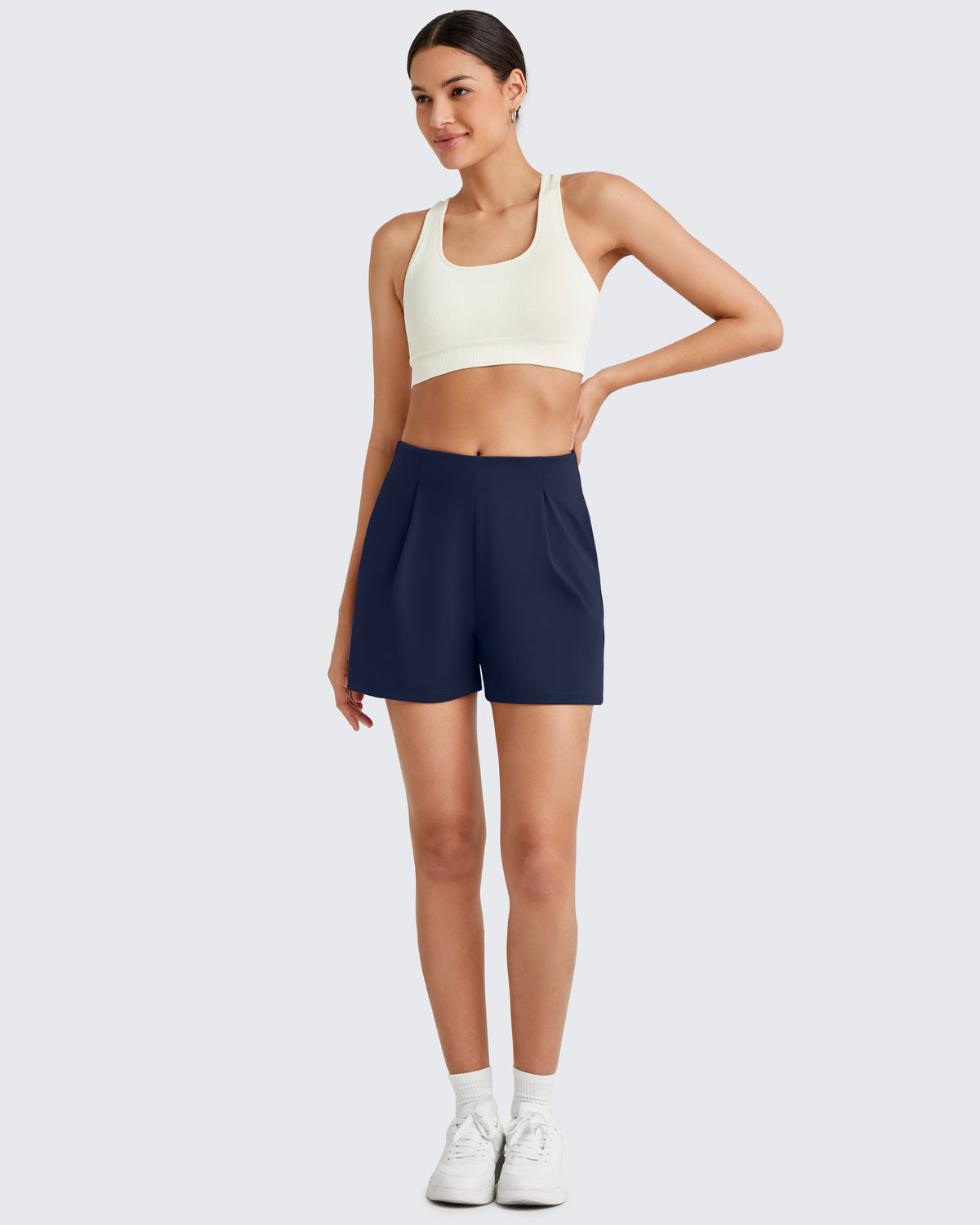 ShiftReady High-Rise Pleated Work Shorts 5'' - G4Free