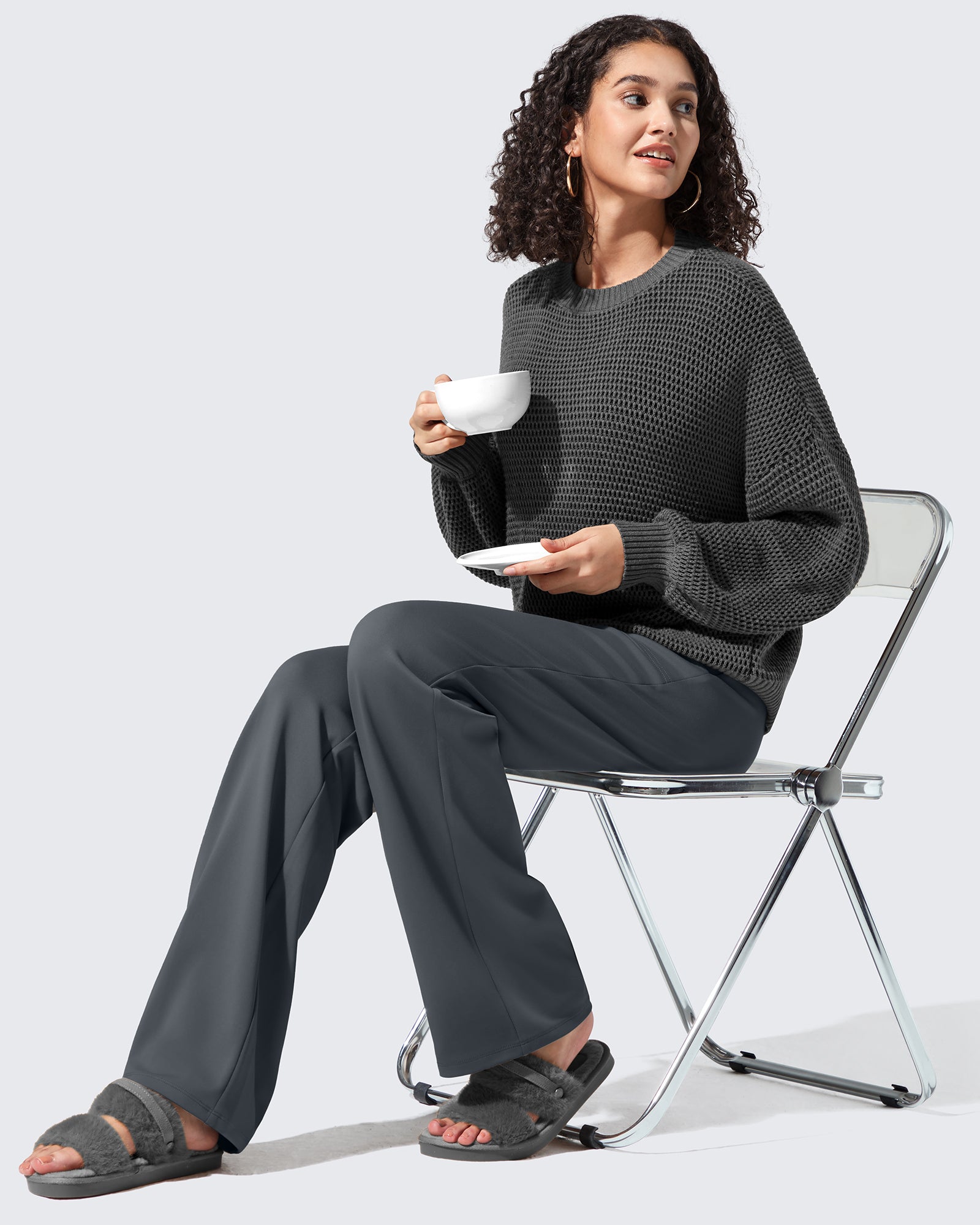 EverGoing Fleece Lined High-Waisted Dressy Pants - G4Free