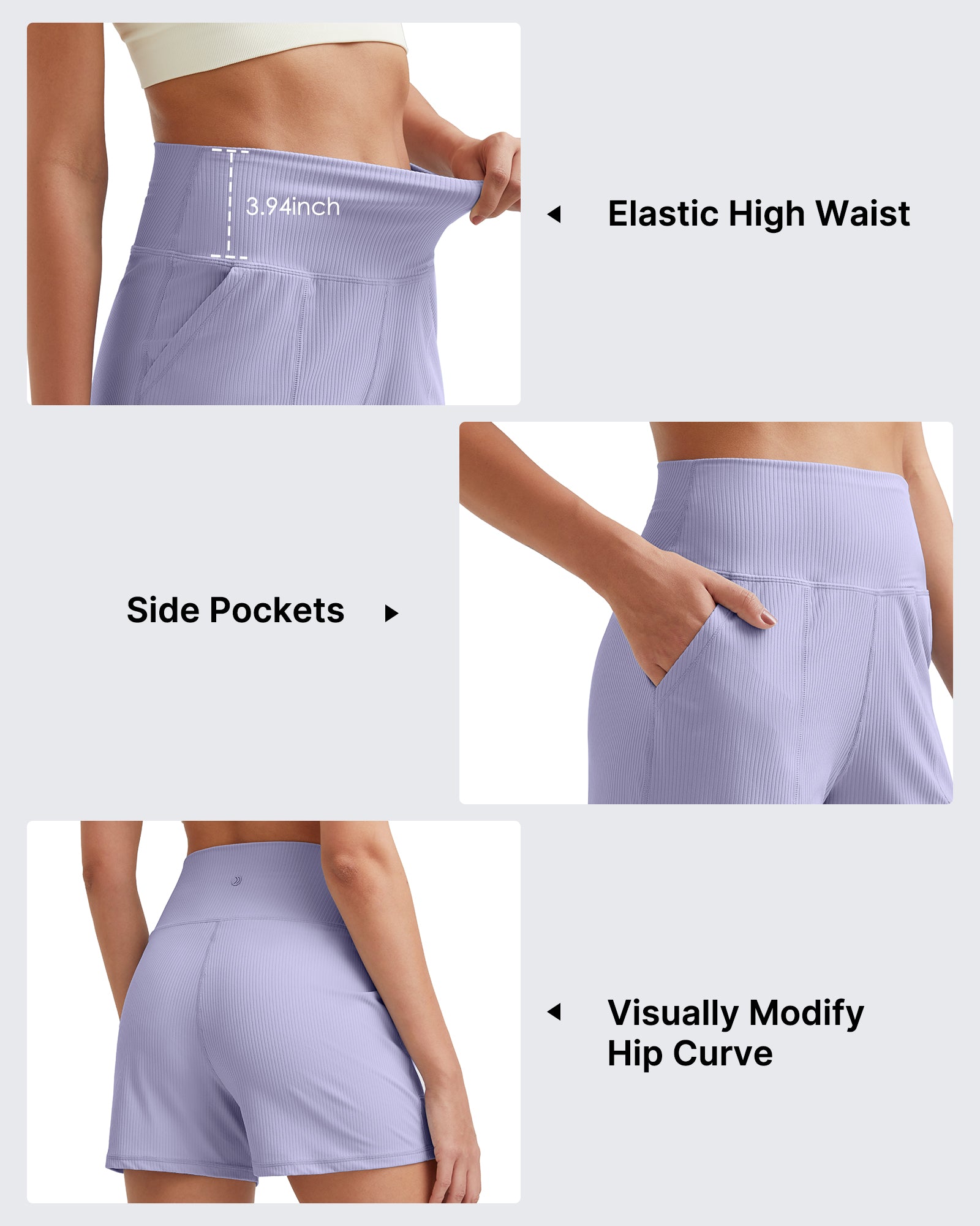 Ribbed Mid-Rise Seamless Work Shorts - G4Free