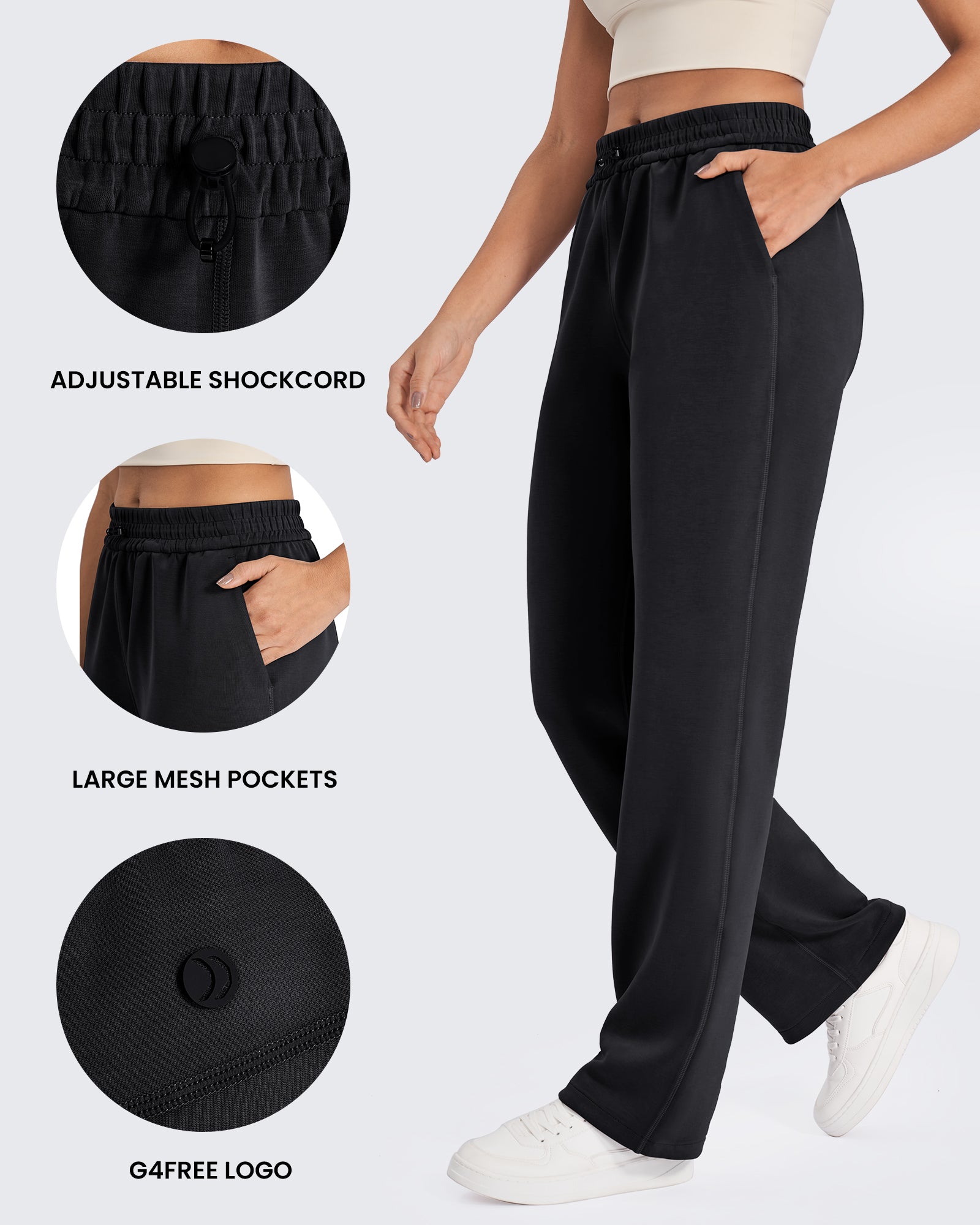 Smoofit Mid-Waist Wide Leg Sweatpants Short