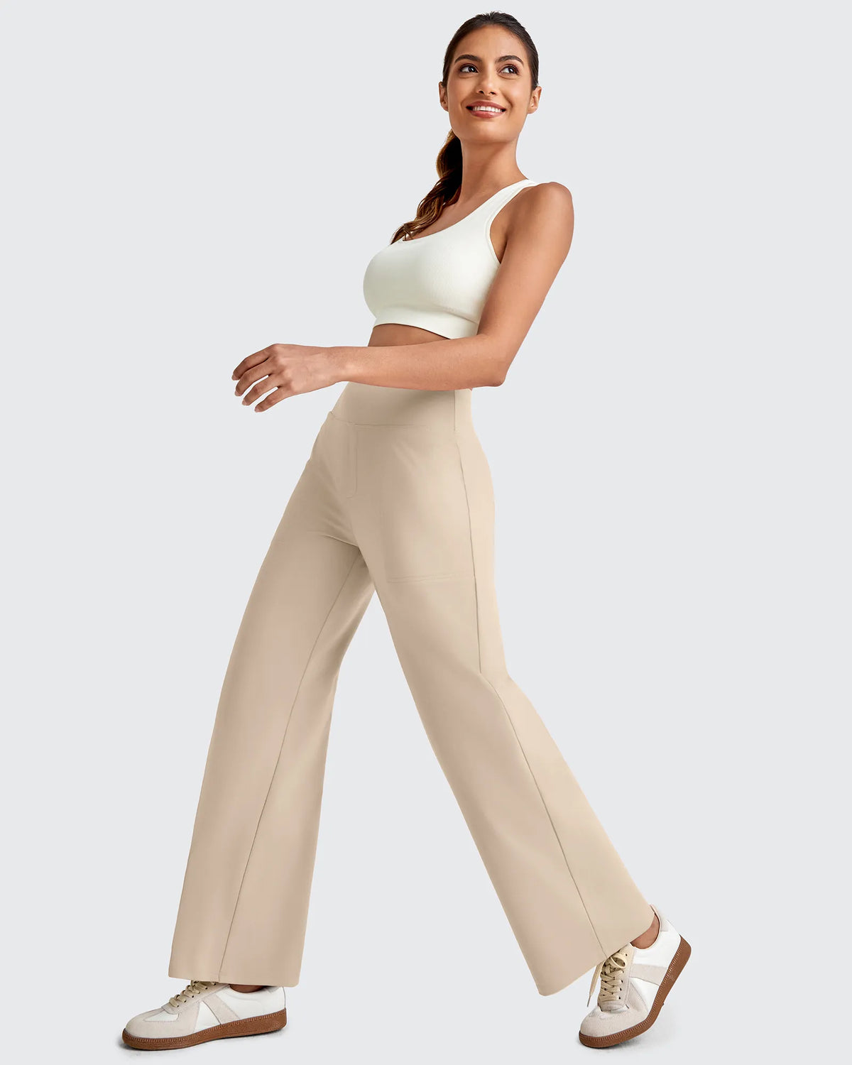 EverGoing High Waist Stretch Dressy Cropped Pants Tall - G4Free