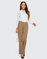 Fleece Lined High-Waist Flare Work Pants - G4Free