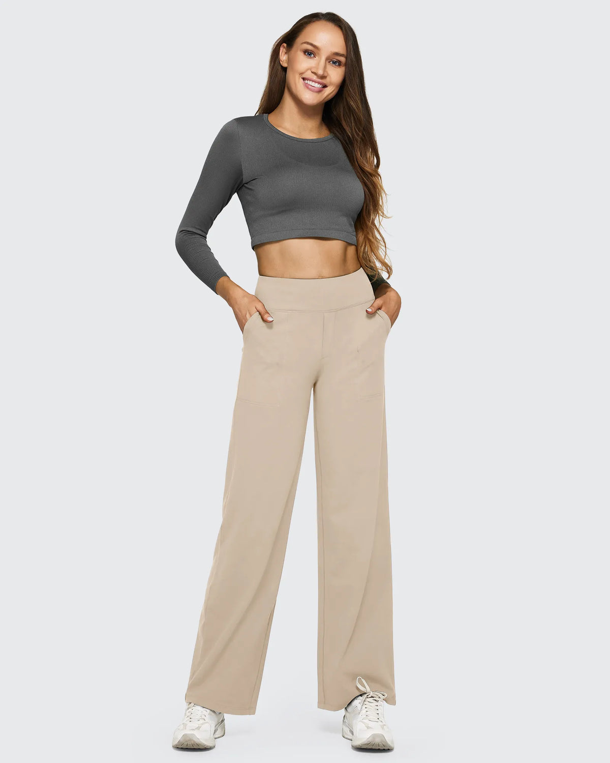 EverGoing Loose High-Waist Business Casual Pants 33'' - G4Free