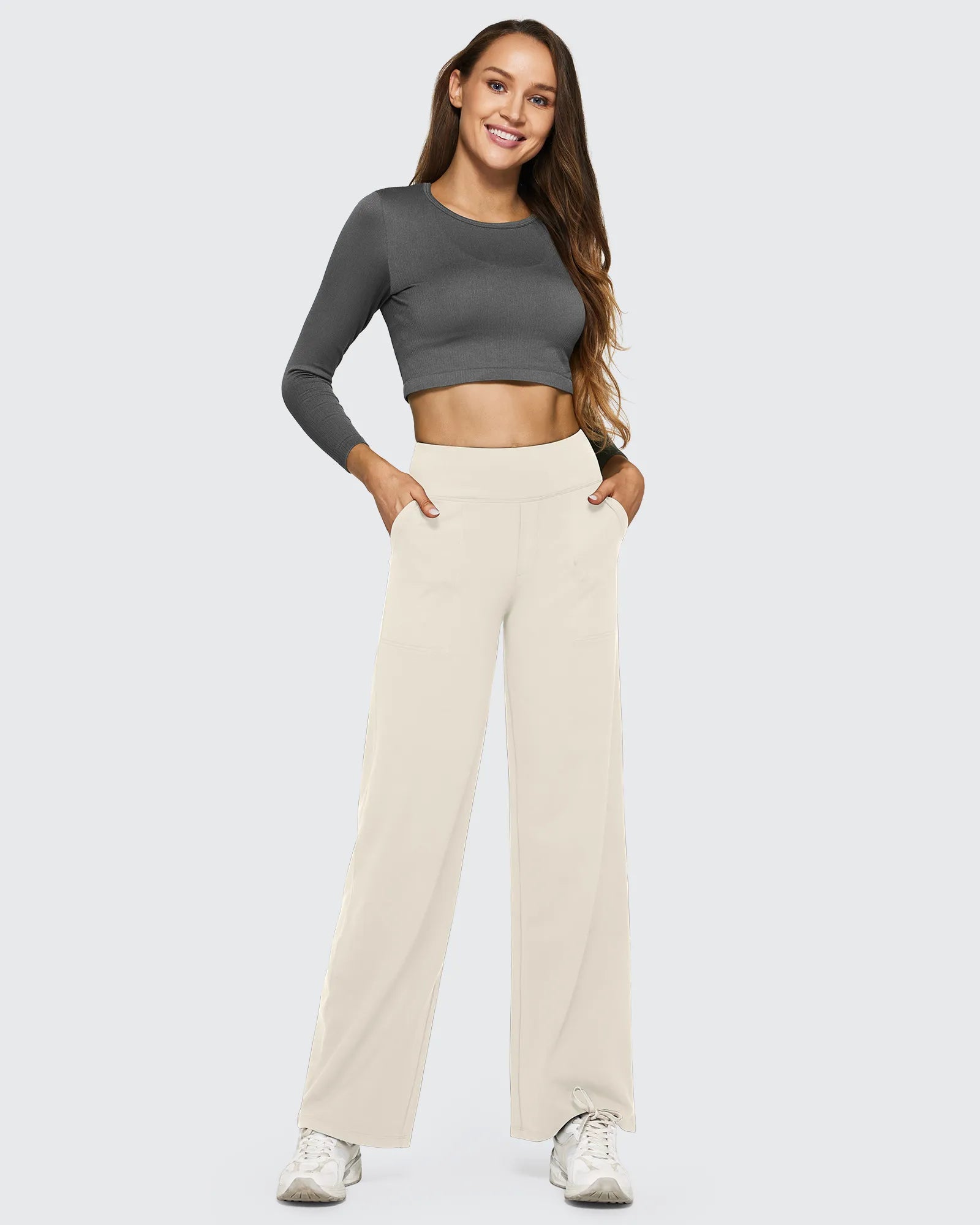 EverGoing Loose High-Waist Business Casual Pants 33'' - G4Free