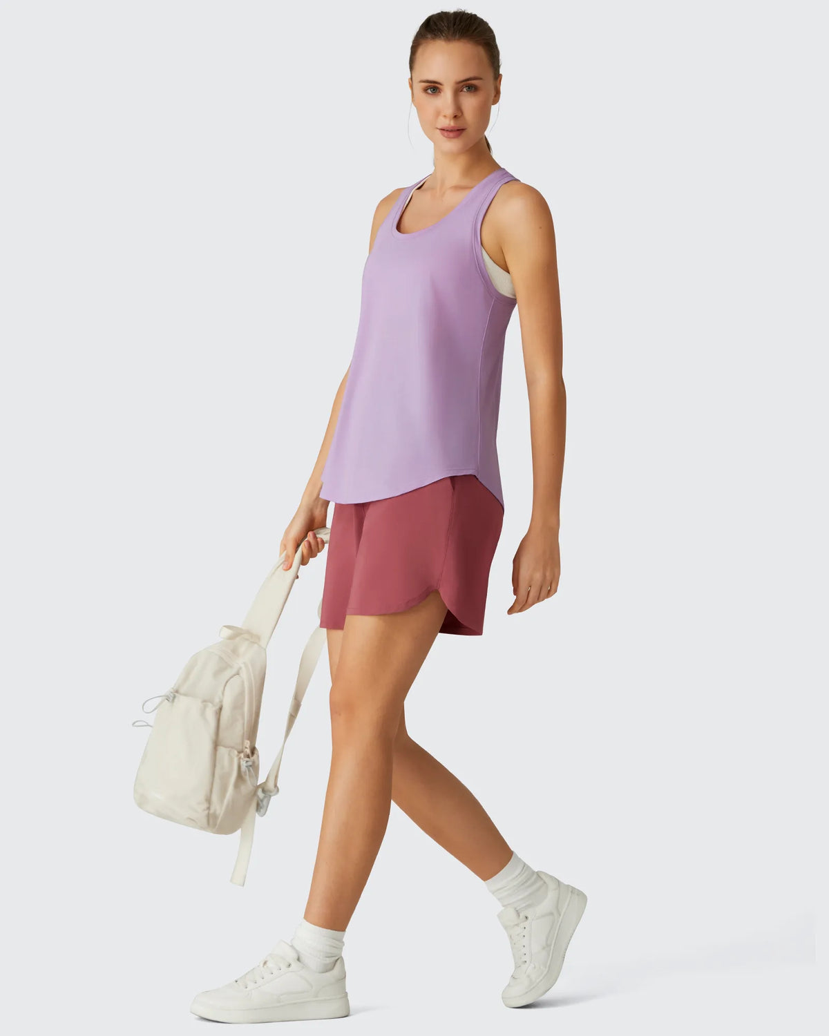Racerback Hip Length Scoop Neck Muscle Tank Tops