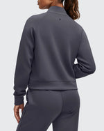 Smoofit Half-Zip Pullover Mock Neck Pockets Sweatshirts