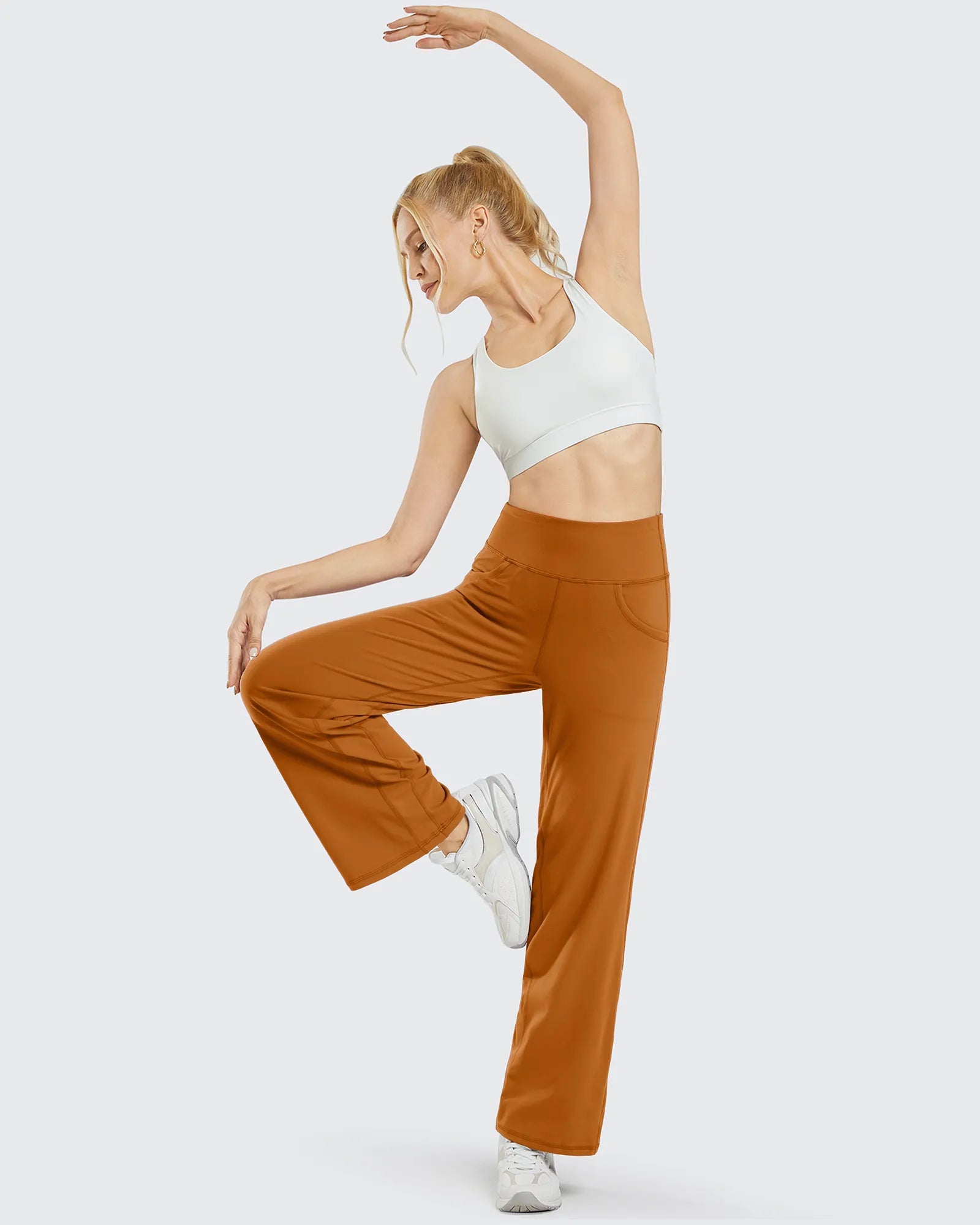 Wide Leg Pants Woman Yoga Pants with Pockets Petite - G4Free