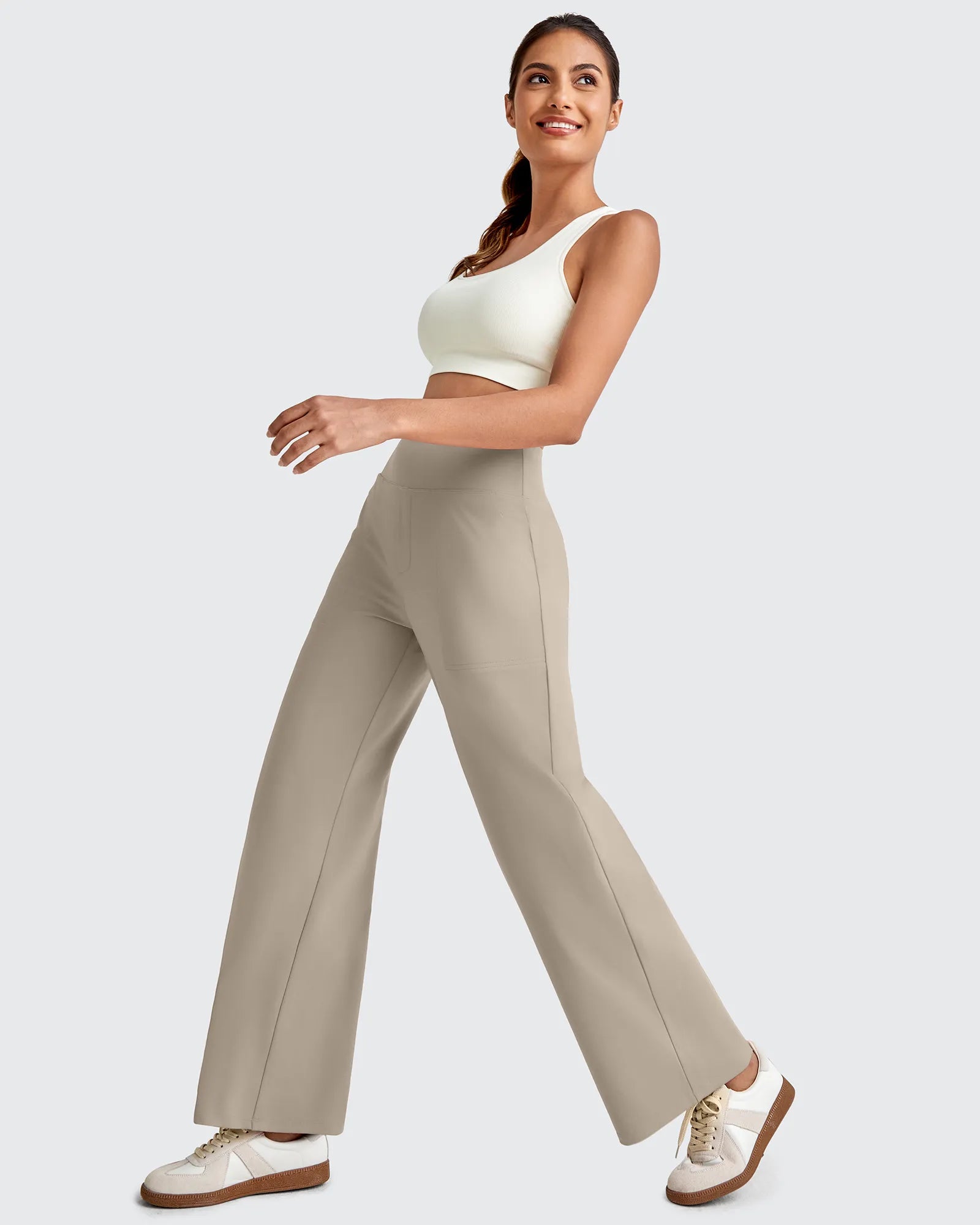 EverGoing High Waist Stretch Dressy Cropped Pants Tall - G4Free