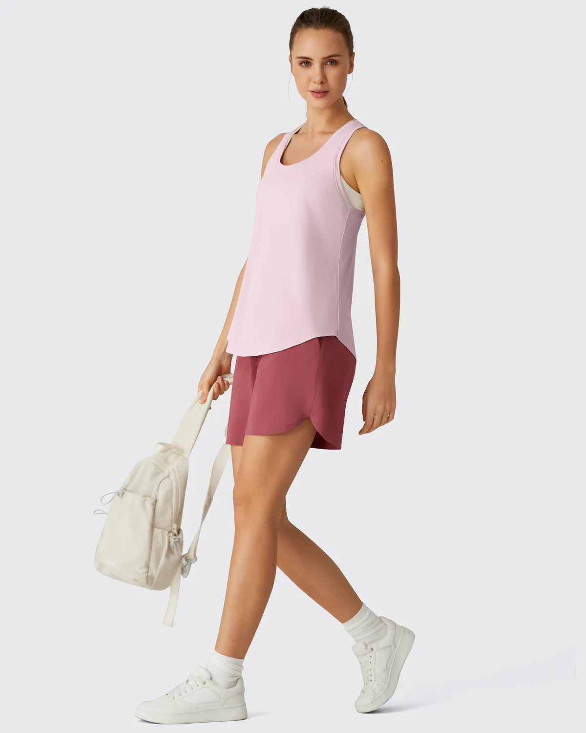 Racerback Hip Length Scoop Neck Muscle Tank Tops