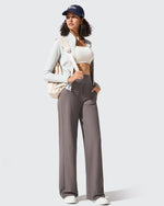 Ribbed Knit High Waist Wide Leg Yoga Pants