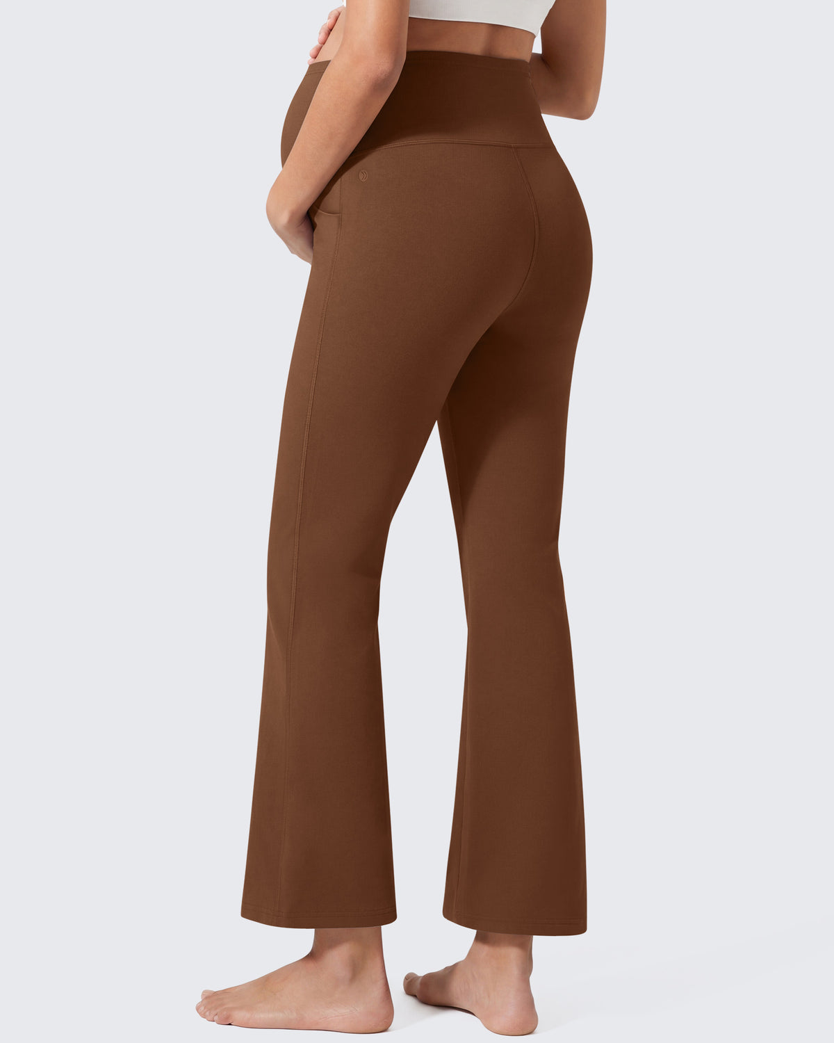 G4Free EverGoing Maternity Flare Leggings with Pockets – Over the Belly 25''