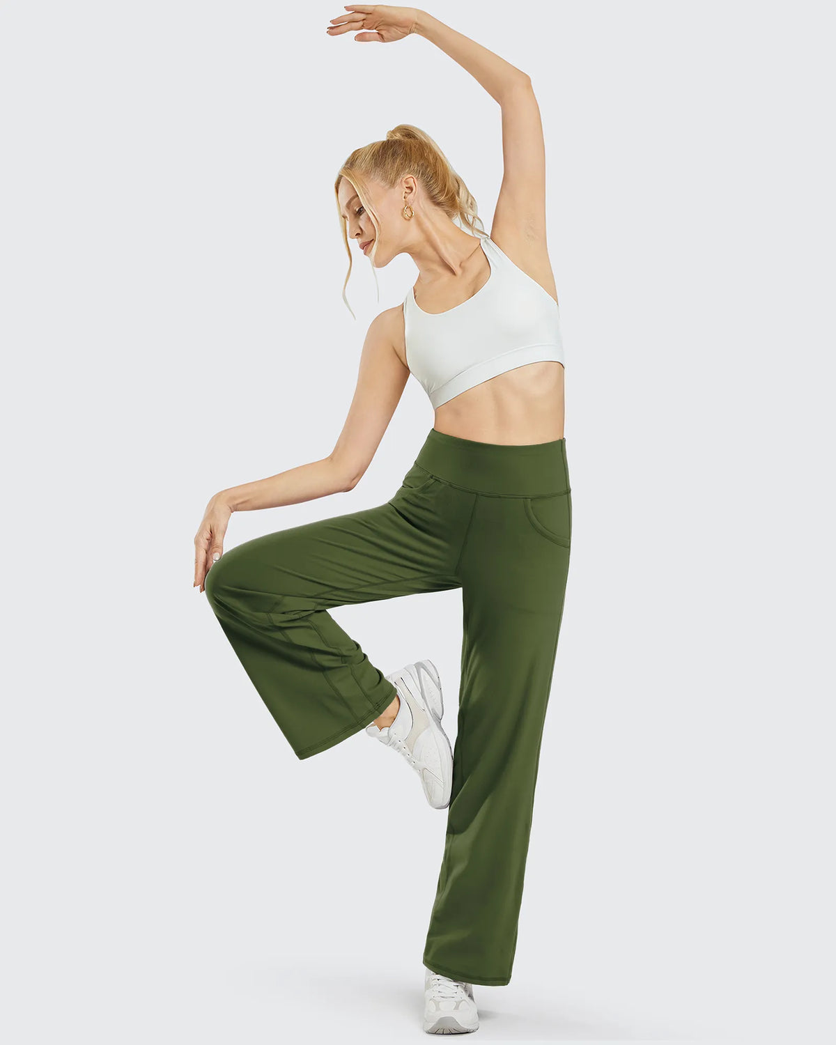 Wide Leg Pants Woman Yoga Pants with Pockets Petite - G4Free