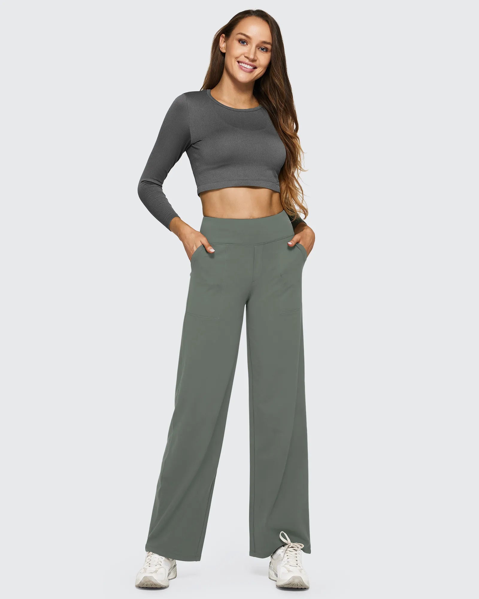 EverGoing Loose High-Waist Business Casual Pants 33'' - G4Free